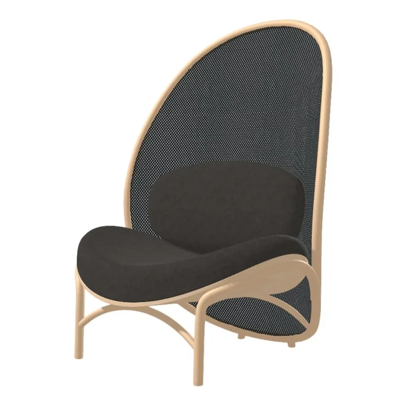 beech frame lounge chair for