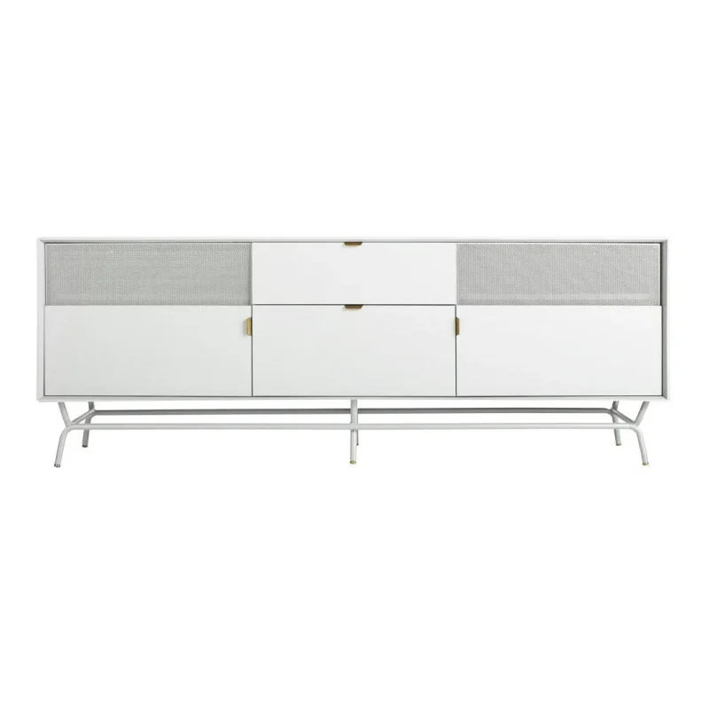 compact 2 door 2 drawer console table slim design for small spaces