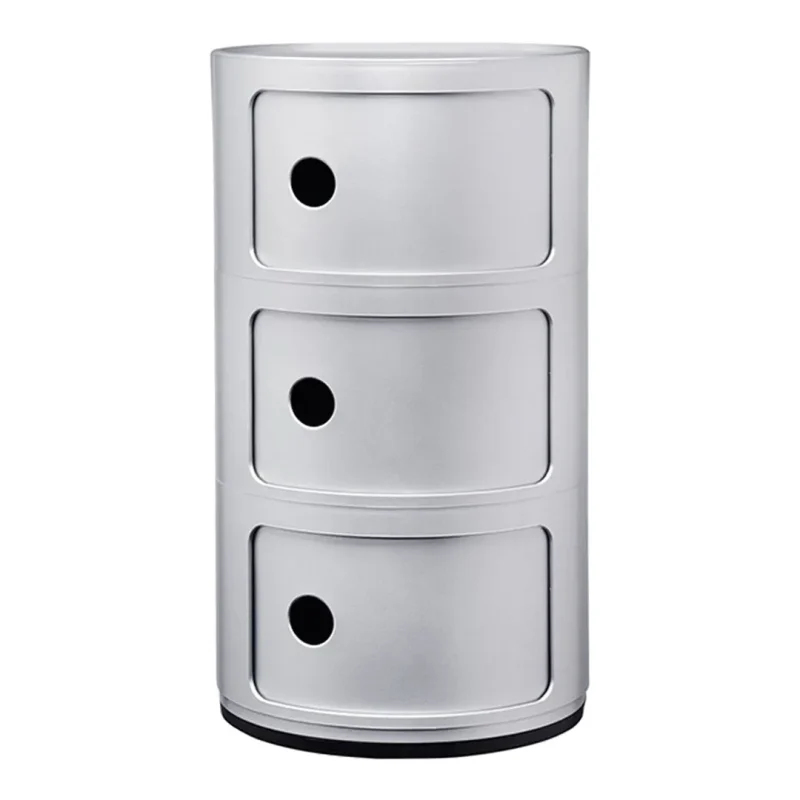 compact 3 door round storage tower space saving organizer