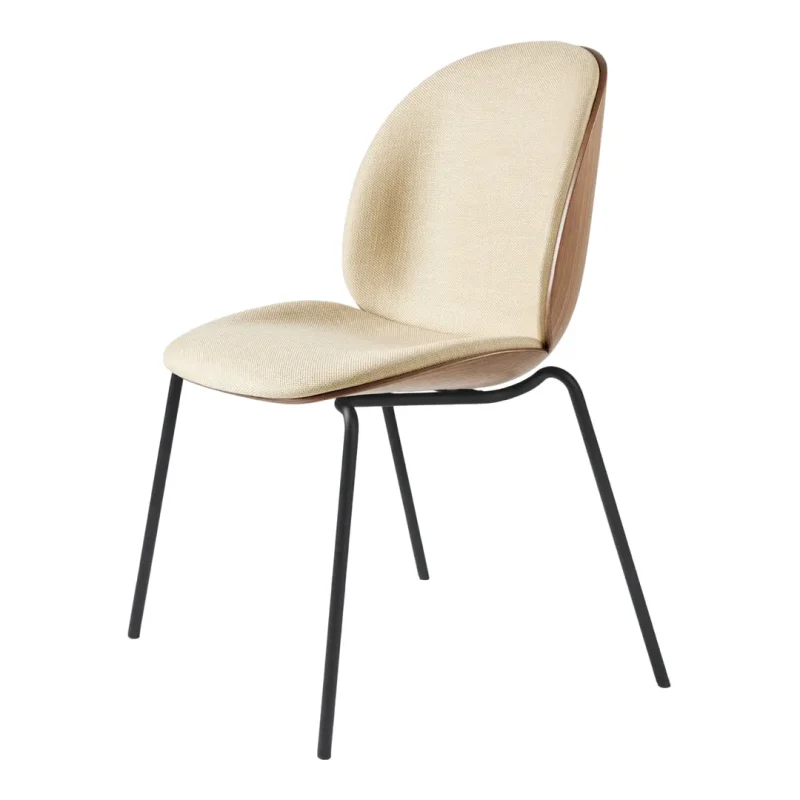 conic base upholstered stackable dining chair