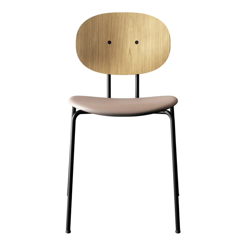 ergonomic piet hein chair with upholstered seat