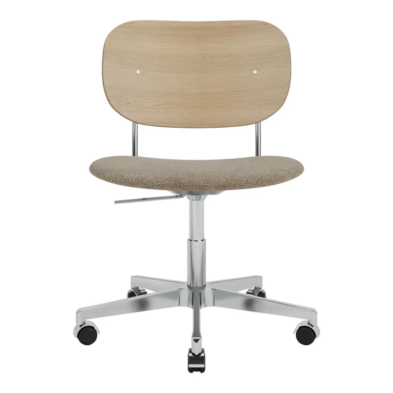 ergonomic swivel office chair with upholstered seat castors