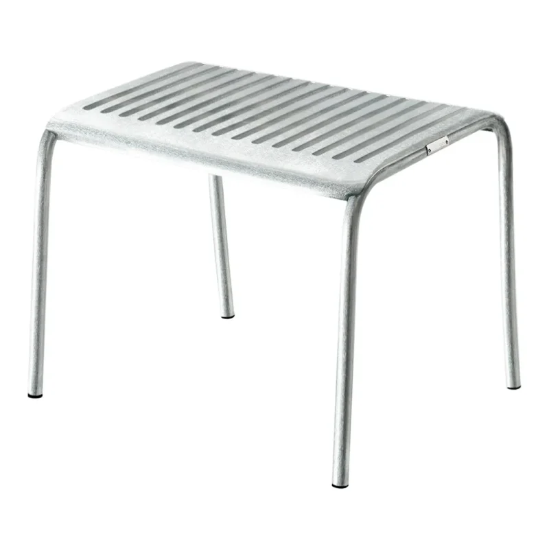 galvanized outdoor ottoman slatted design