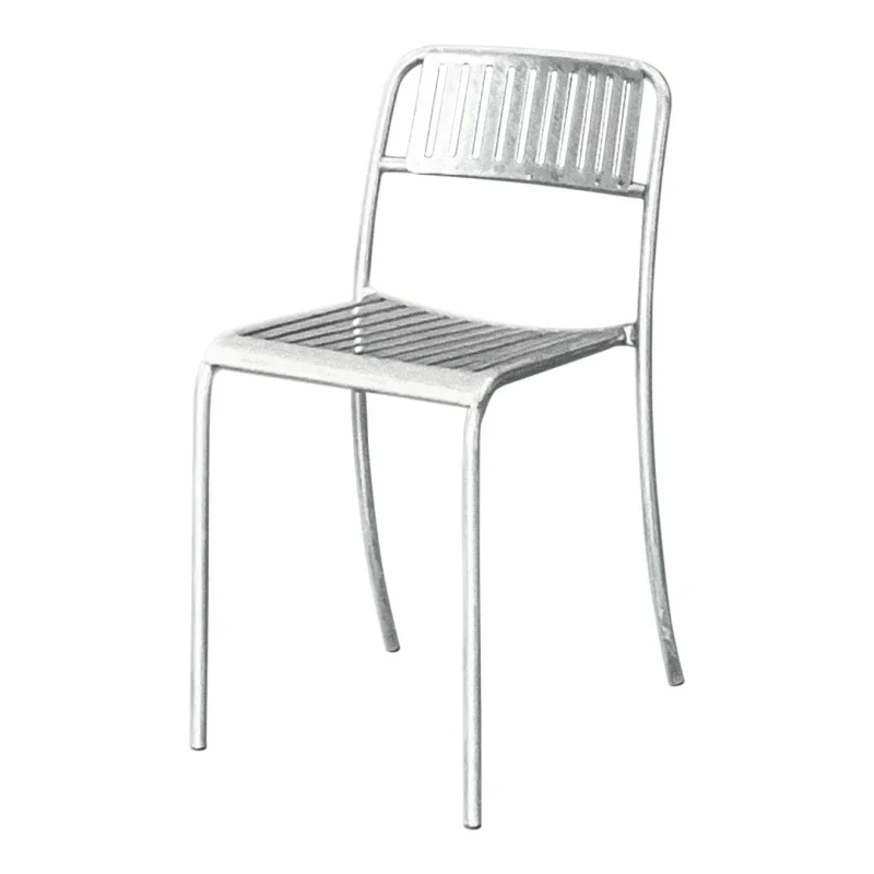 galvanized slatted patio chair outdoor seating solution