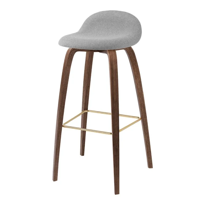 gubi 3d bar stool wood base upholstered plastic shell