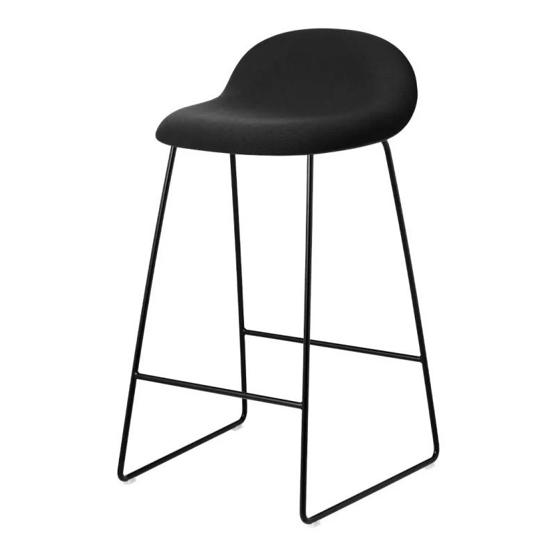 gubi 3d counter stool front upholstered black sledge base