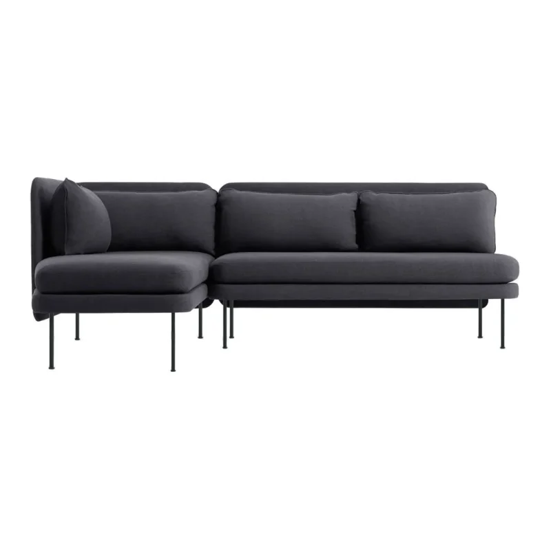 modern armless sofa with left arm chaise stylish comfort