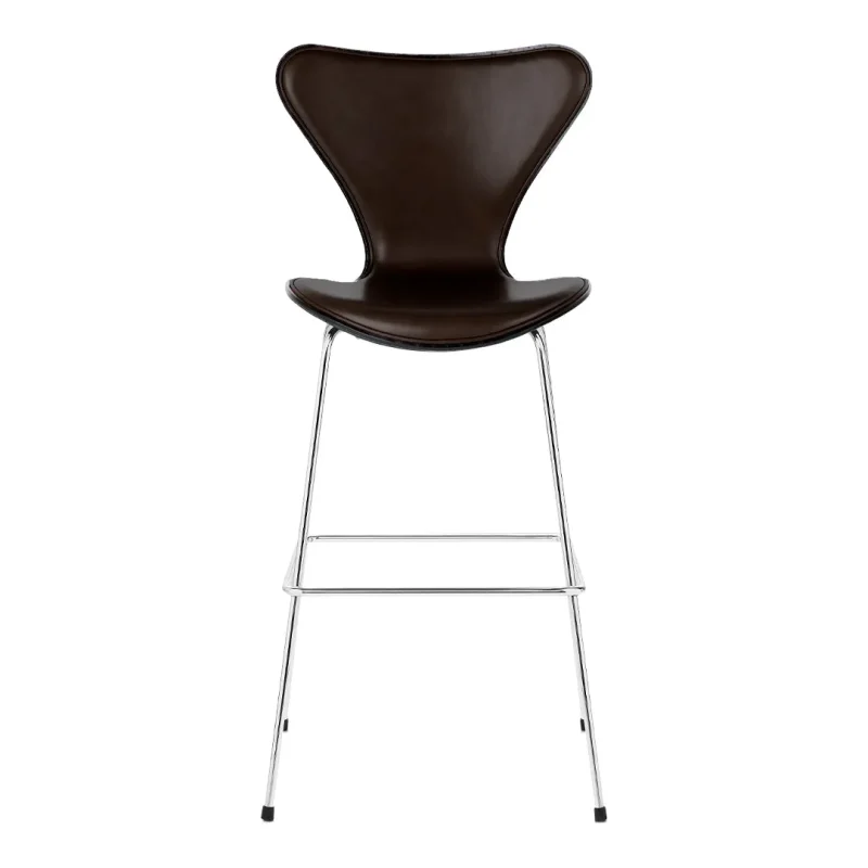 natural veneer bar stool with front upholstery series 7