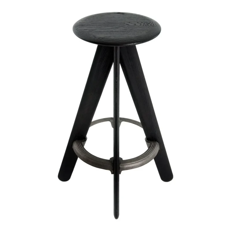 oak slab bar stool durable rustic design