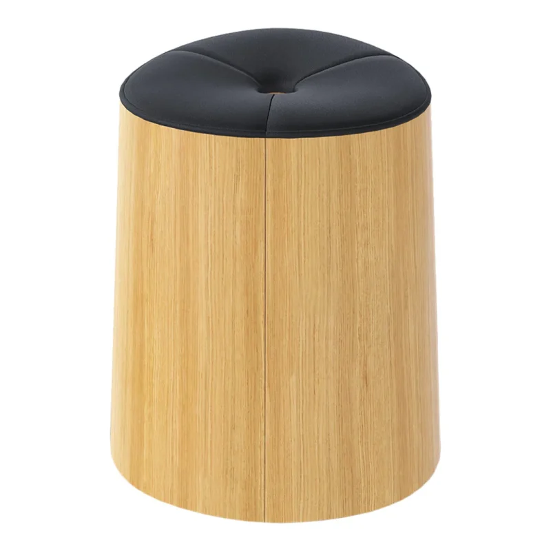 oak upholstered stackable p o v stool