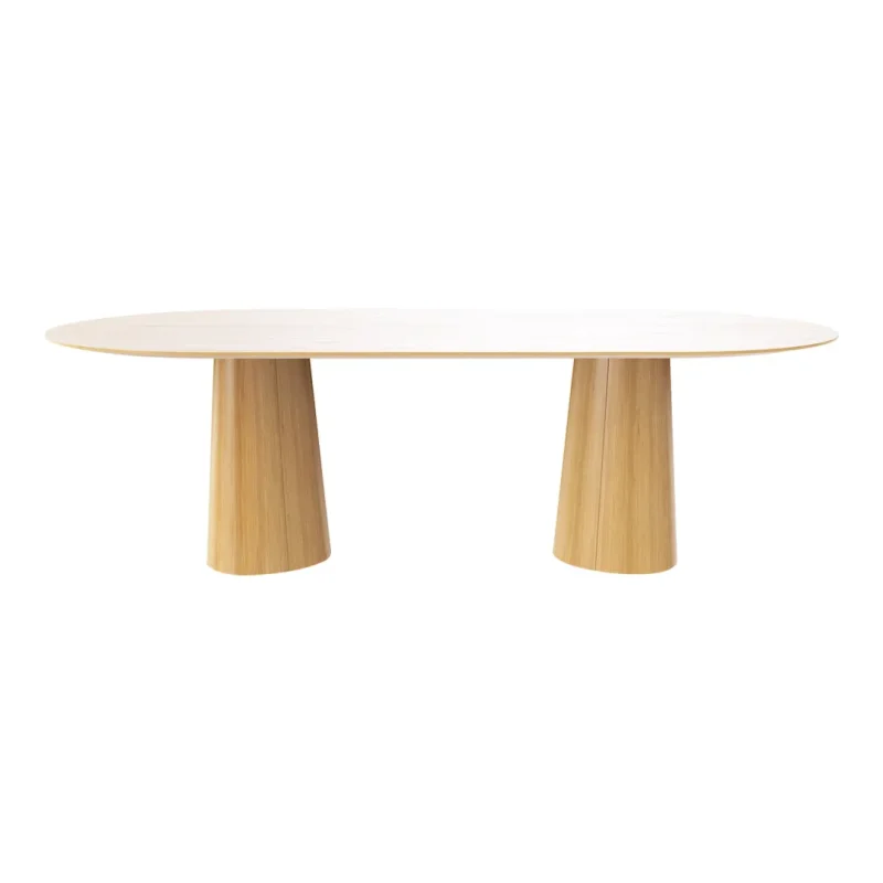 oval oak double base table p o v