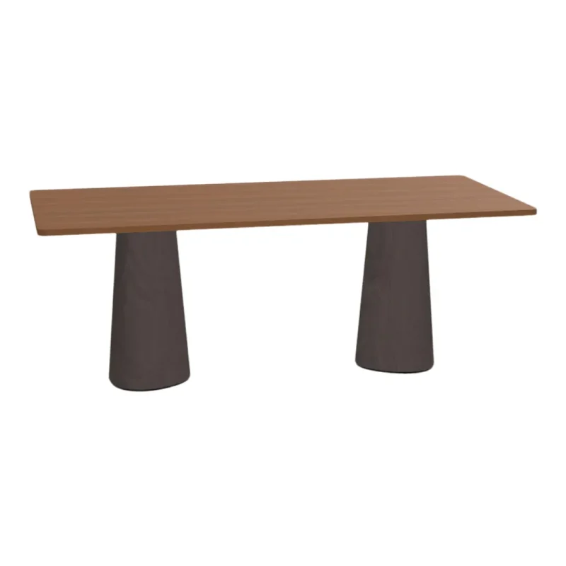 p o v rectangular beech table double base