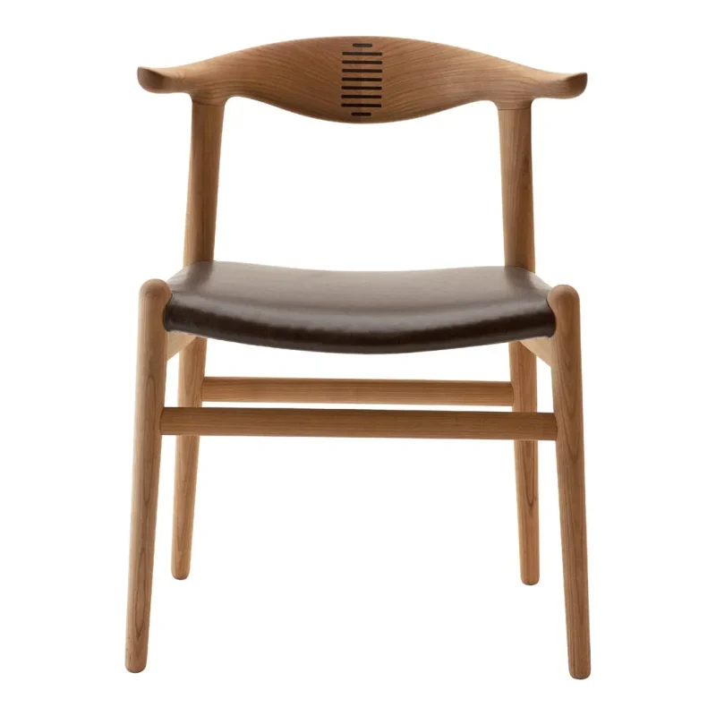 pp505 cow horn chair wegner upholstered