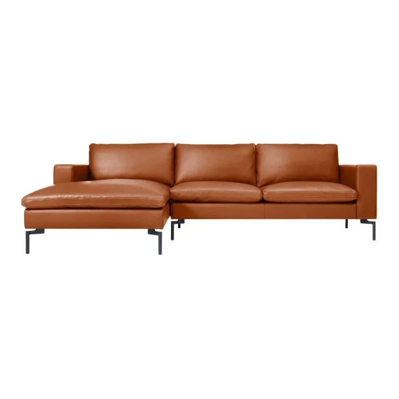 premium leather sofa with left arm chaise modern design