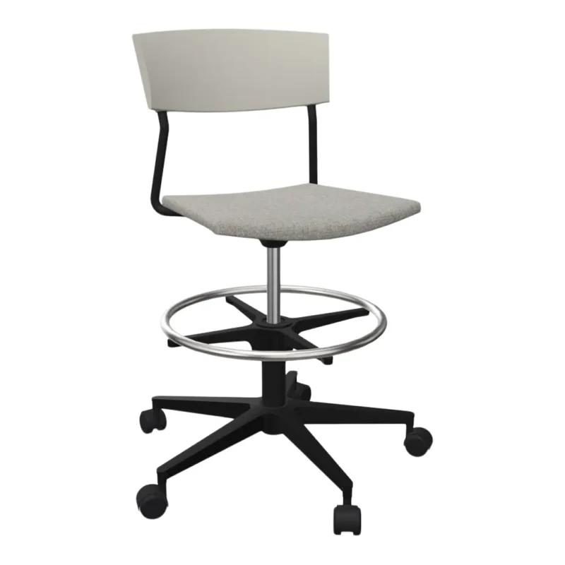 pure x ergonomic upholstered chair with 5 star base castors footrest