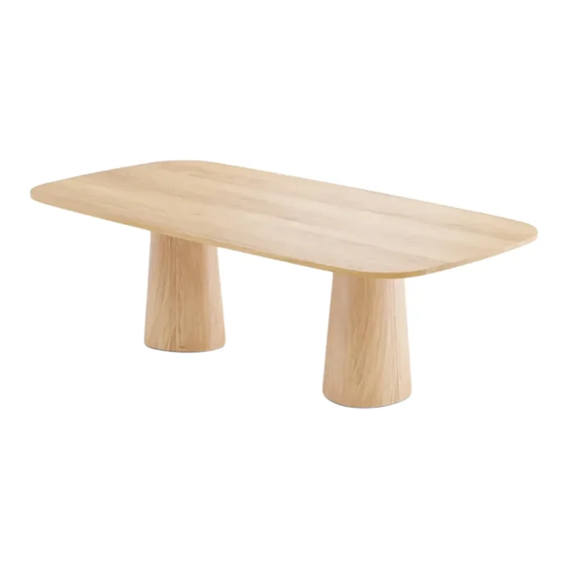 rectangular oak double base table pov