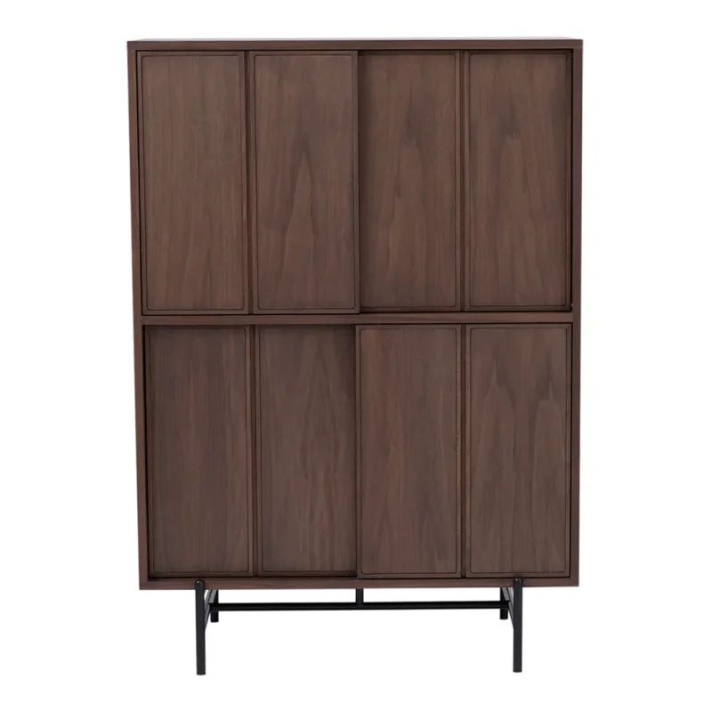 seamless canvas tall cabinet with wood doors