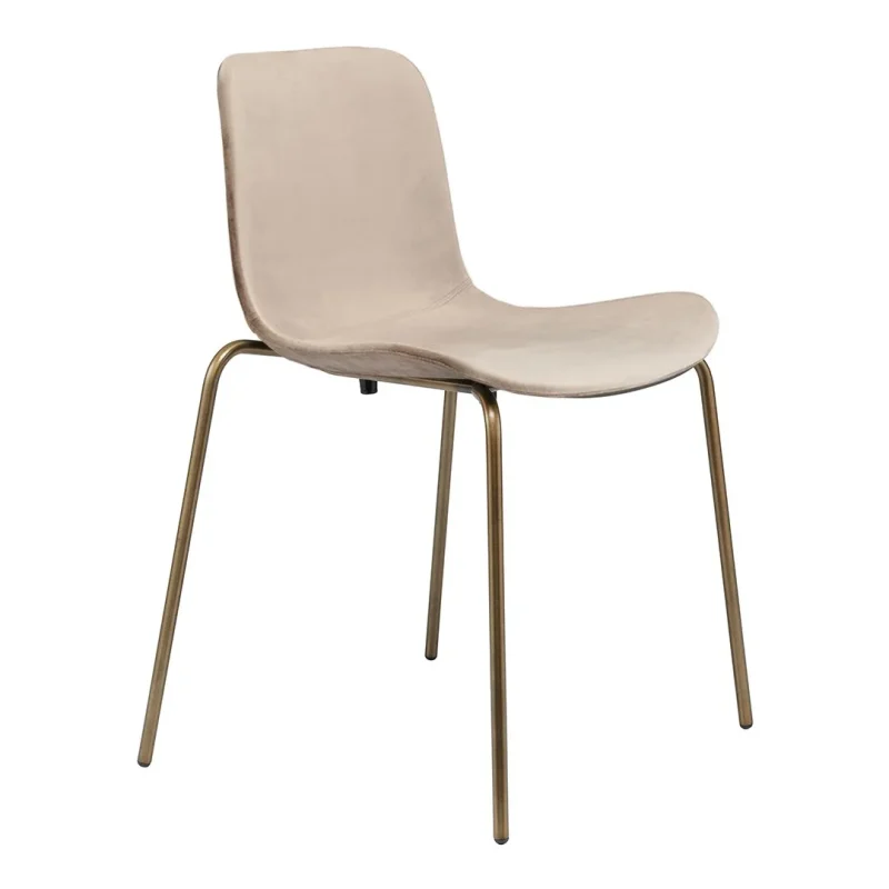 steel upholstered langue dining chair