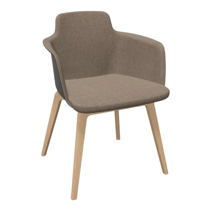 tono upholstered armchair with wood legs