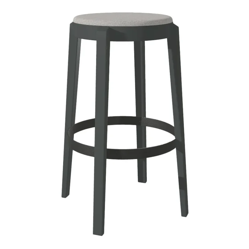 upholstered beech counter stool w black metal ring modern barstool for home or office