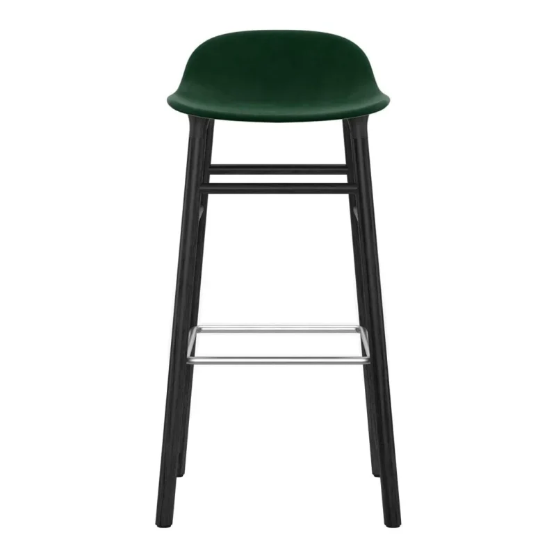 wood upholstered bar stool with solid wood legs